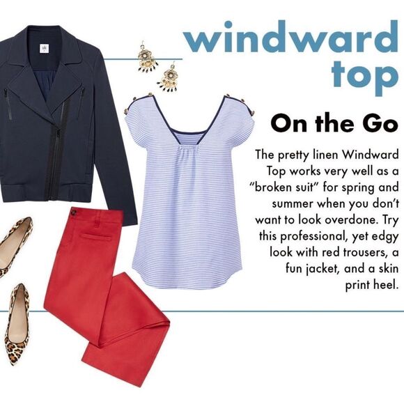 NWT Cabi Striped Windward Top (reversible) Size XS - Picture 4 of 4